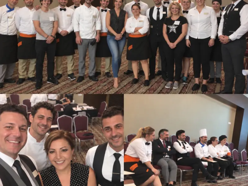 Group photo with a hotel team after a training session